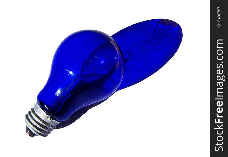 Blue lamp with reflection isolated
