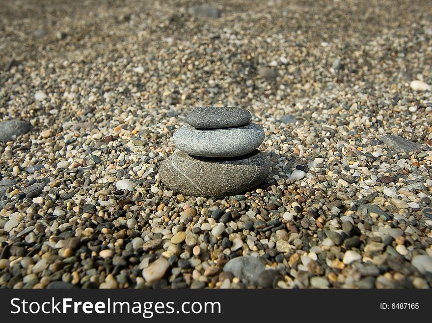 Stack Of Stones In The Beach