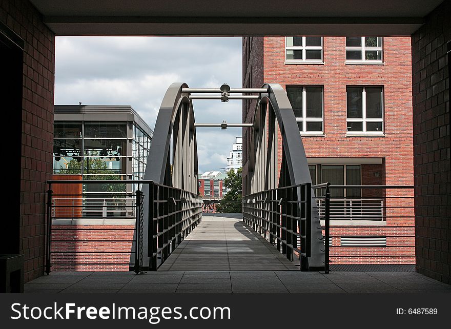 Typical bridge in Hamburg located in the historic part of the city the so called Speicherstadt