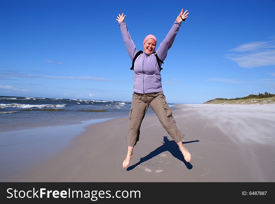 Yoga woman exercise on the beach. Yoga woman exercise on the beach