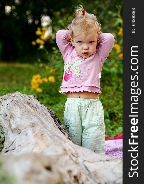 Portrait of a child. Little baby-girl outdoors. Portrait of a child. Little baby-girl outdoors.