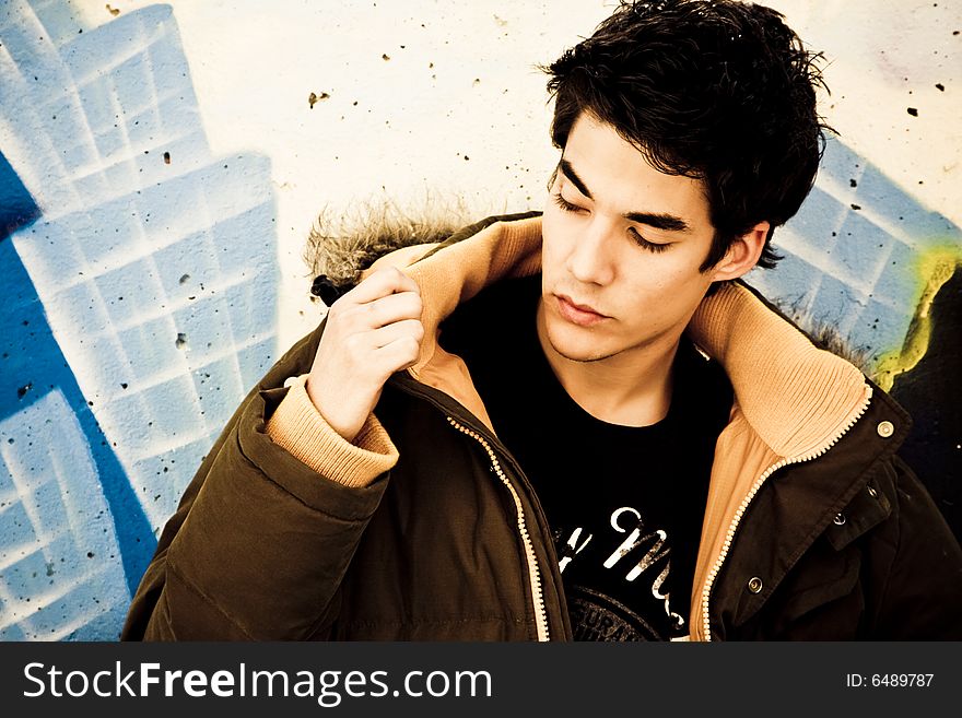 Young man portrait in casual clothing. Young man portrait in casual clothing