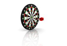 Dartboard And Flying Royalty Free Stock Photos
