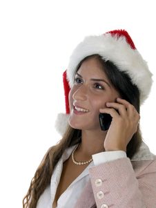 Woman Talking On Cellphone Stock Images