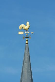 Gold Chicken Weather Vane Royalty Free Stock Images Gold Chicken Weather Vane Royalty Free Stock Images