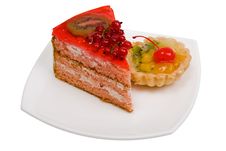 Sweet Cakes With Fruit Royalty Free Stock Photography Sweet Cakes With Fruit Royalty Free Stock Photography