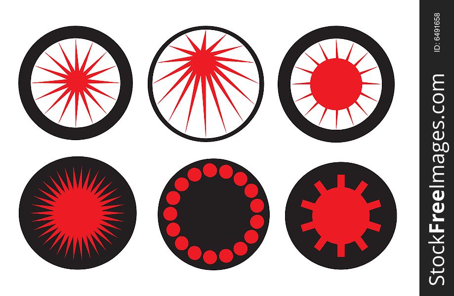 Retro Sun Icons Vector