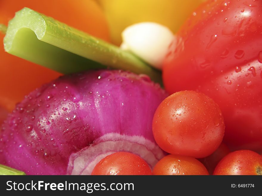 Mix of healthy vegetables on a platter