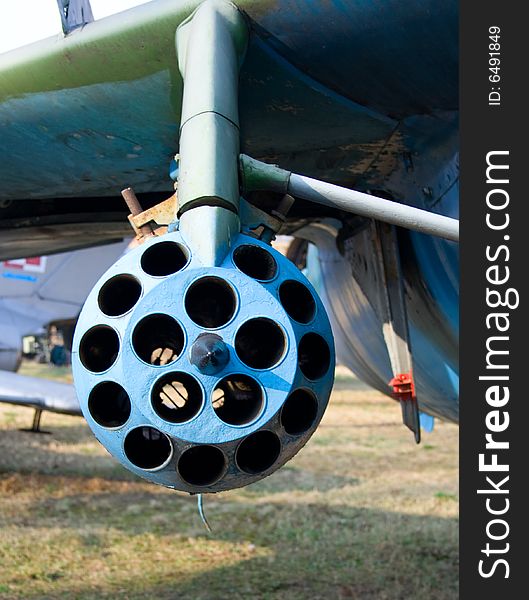 Chute of bullets battle airplane colored photo