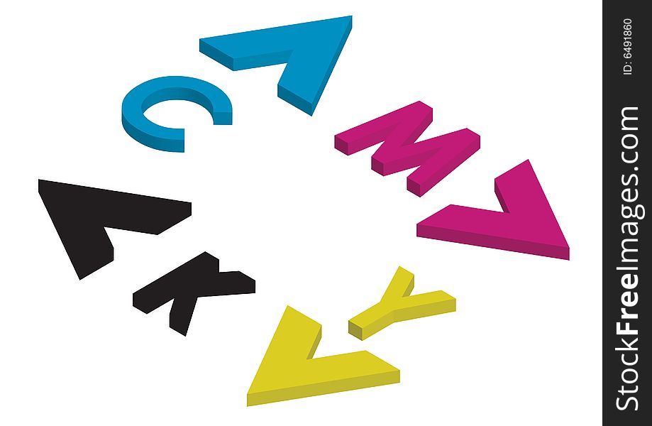 Cmyk arrows - vector