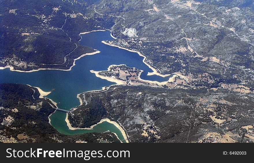 Aerial view inland Sardinian - Italy. Aerial view inland Sardinian - Italy