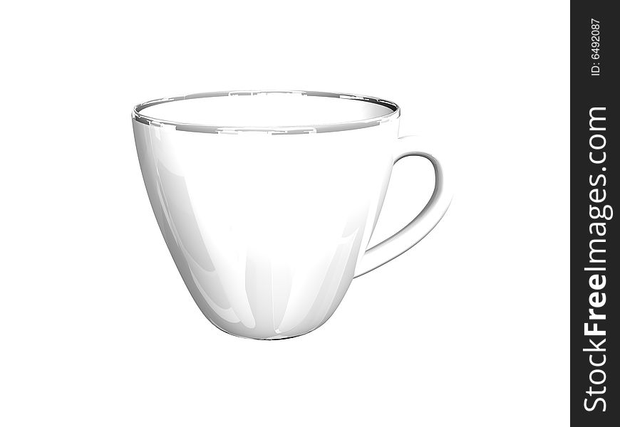 Cup coffee on white background