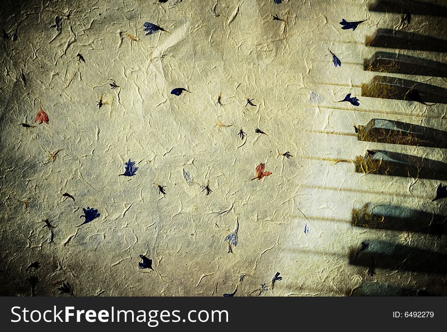 Grunge background with piano keys