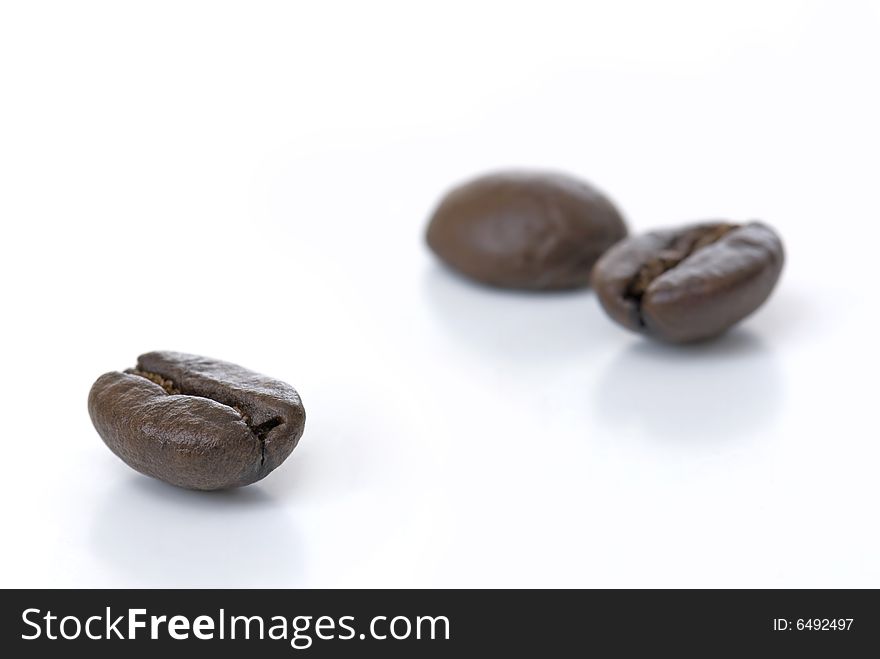 Coffee Beans on a White Background