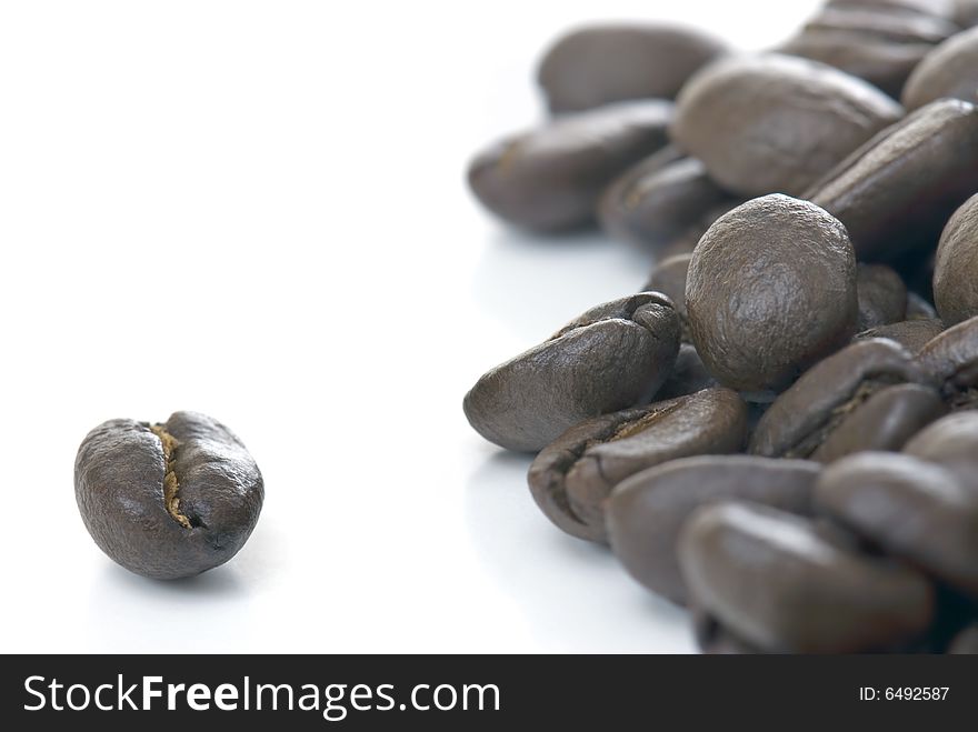 Coffee Beans on a White Background