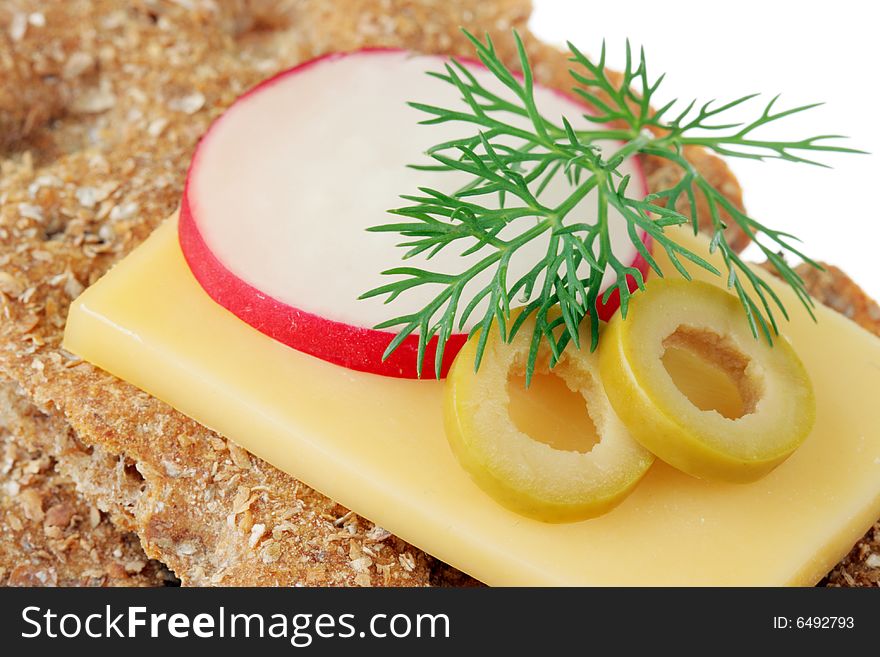 Wholegrain bread isolated on white