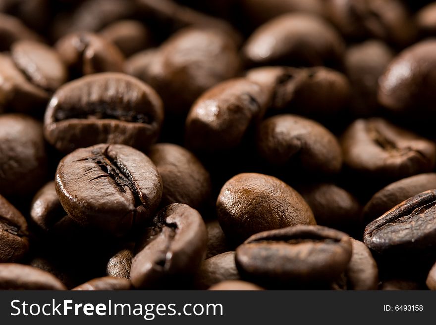 Drink series: macro picture, coffee grains background