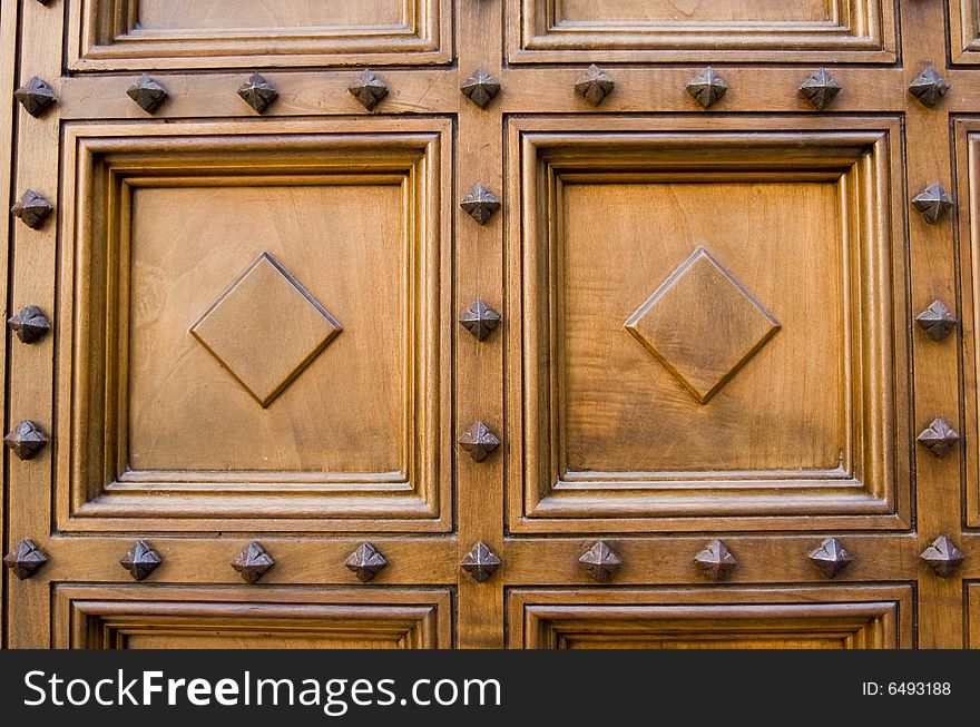 Ancient style wooden door, Tuscan backgrounds series