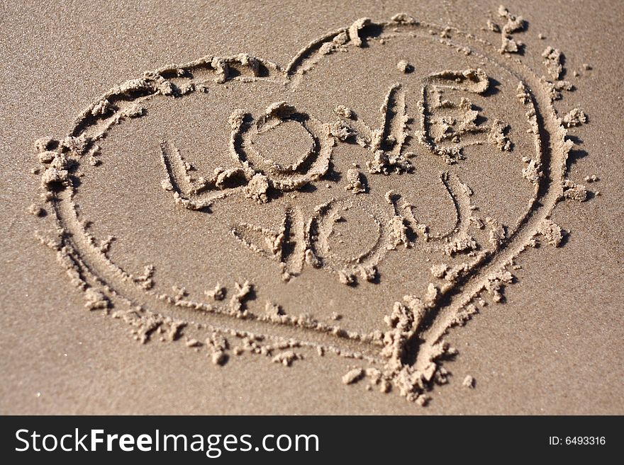 Fraze on the fresh sandy beach love you. Fraze on the fresh sandy beach love you