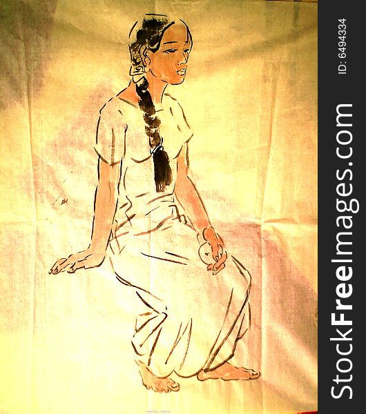 By the way the performance of Chinese painting portraits of young girls. By the way the performance of Chinese painting portraits of young girls