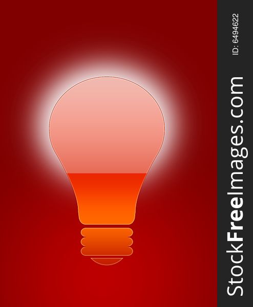 Glowing bulb in gradient background