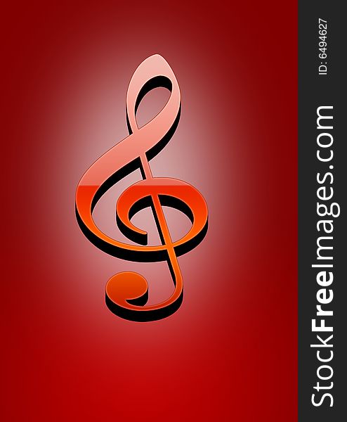 Treble clef musical notes red background