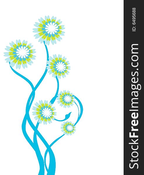 Circle floral tree design in white background, vector. Circle floral tree design in white background, vector