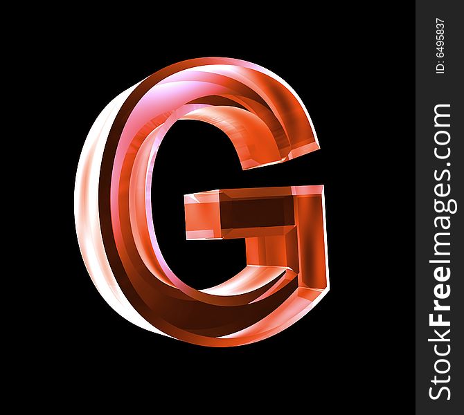 Letter G In Red Glass 3D