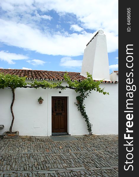 Typical white house in interior of portugal, alentejo. Typical white house in interior of portugal, alentejo