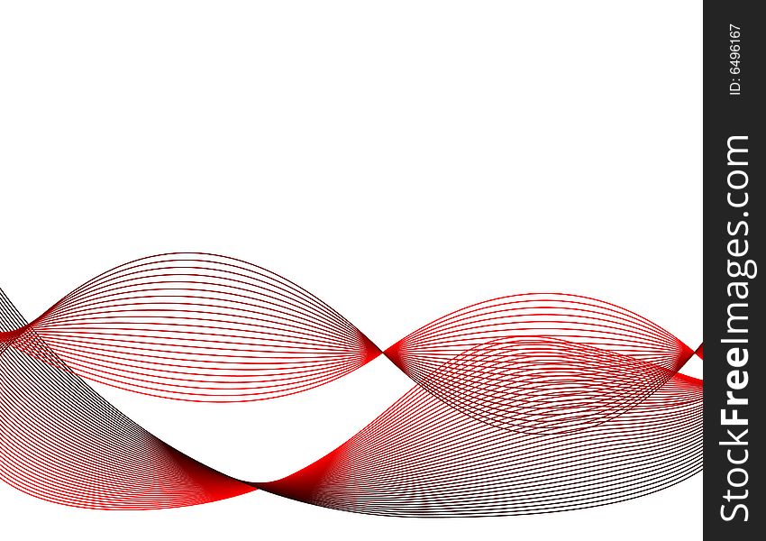 Abstract red waves, vector illustration