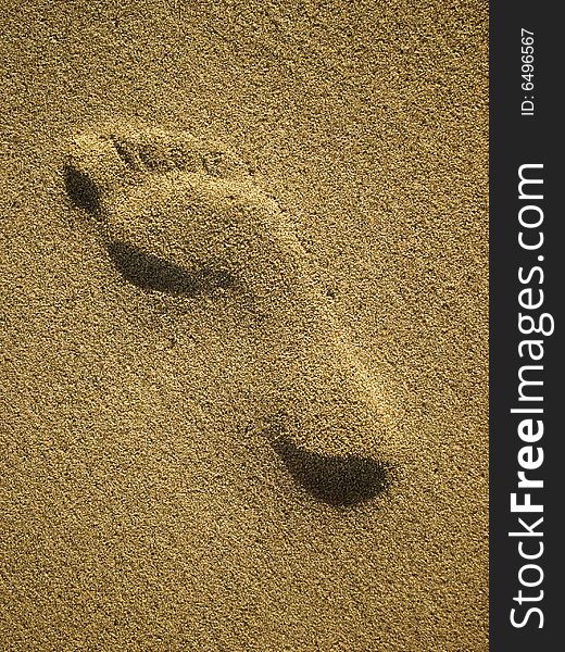 Foot-mark in Sand on the Beach. Foot-mark in Sand on the Beach