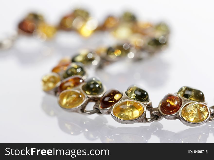 Bracelet from amber
isolated background