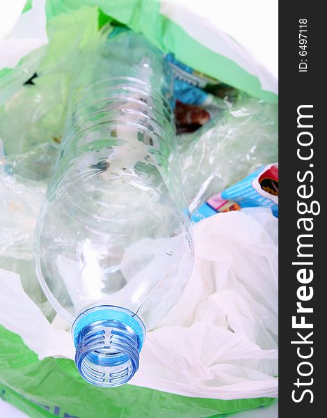 Close up of recycling plastic rubbish