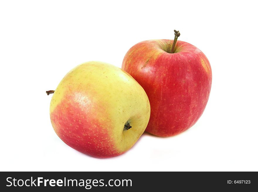 Two apples isolated on white background