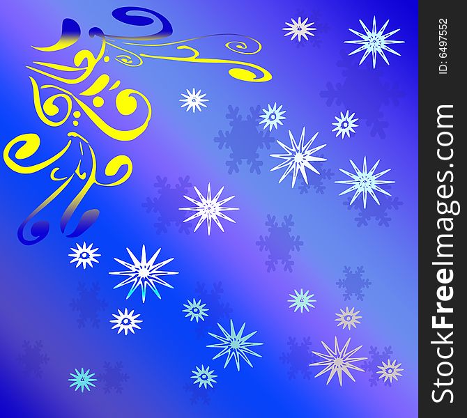 Computer Generated  Gradient  Background of Snowflakes