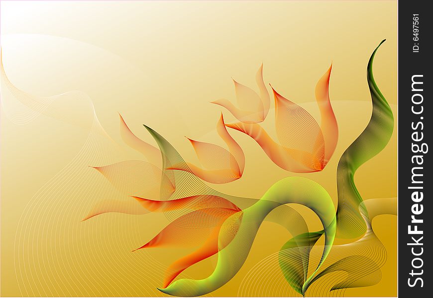 Background with tulips on the yellow, eps format