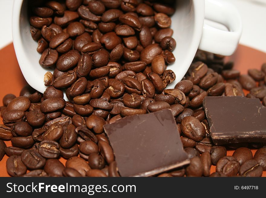 Chocolate-Coffee background, and cap