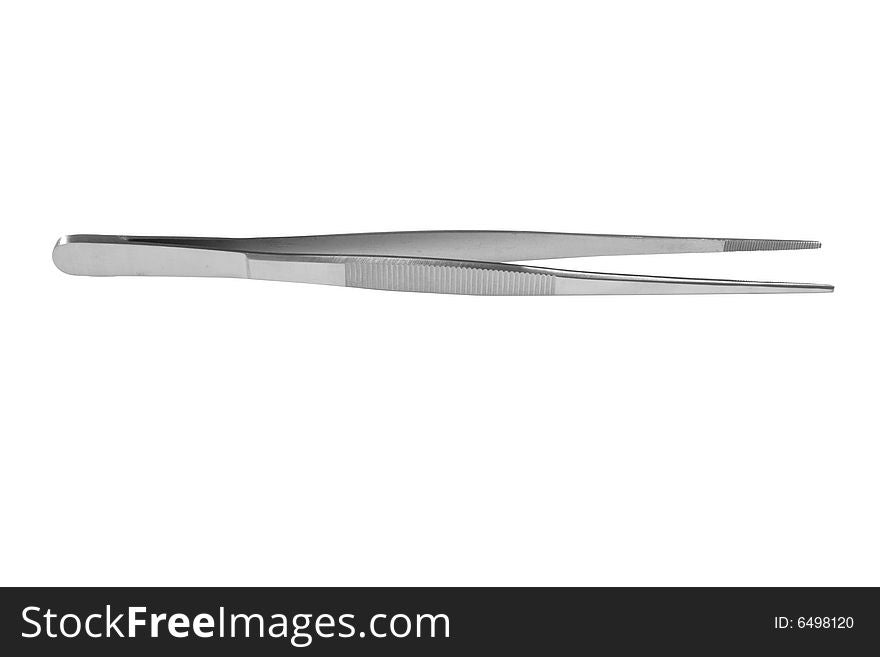 Atraumatic tissue forceps. Isolated object.