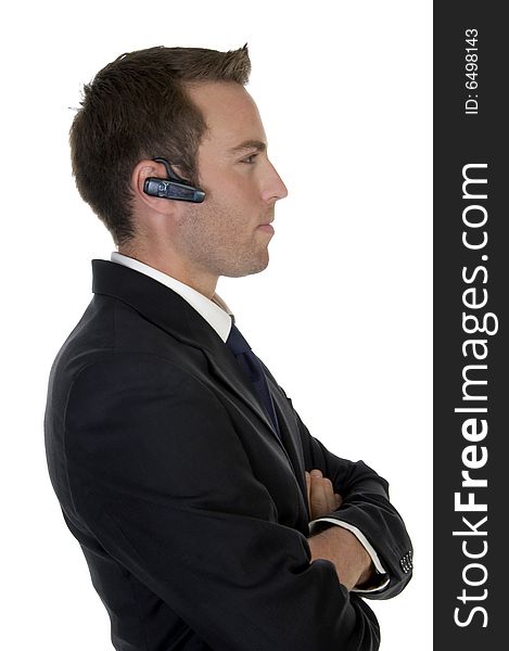Businessman Using Bluetooth