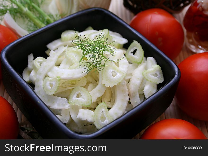 A salad of fresh fennel and some spices