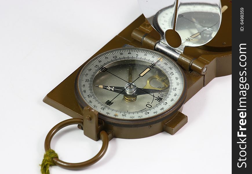 Military Compass On White Background