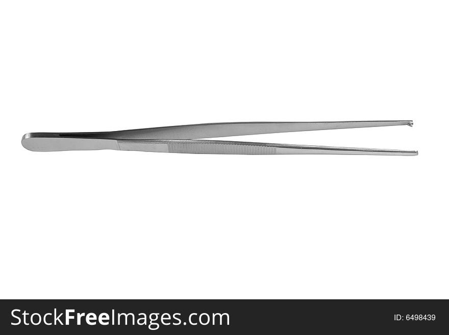 Tweezers on white background. Isolated.