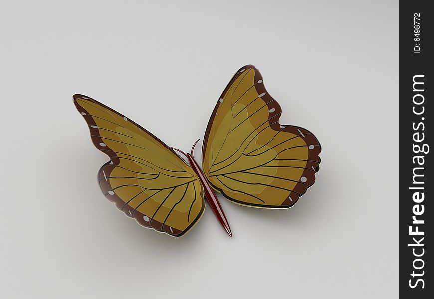 Aerial view of three dimensional butterfly