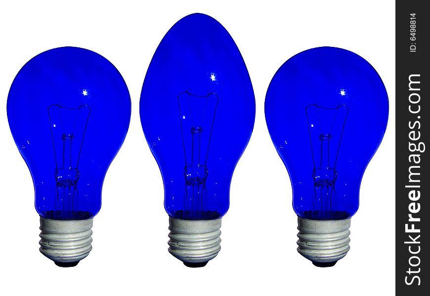 different long blue lamp isolated. different long blue lamp isolated