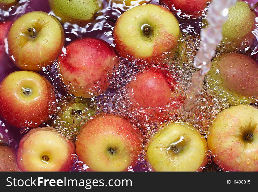 Fresh fruit, apples,  - swim in juice, water. Fresh fruit, apples,  - swim in juice, water.