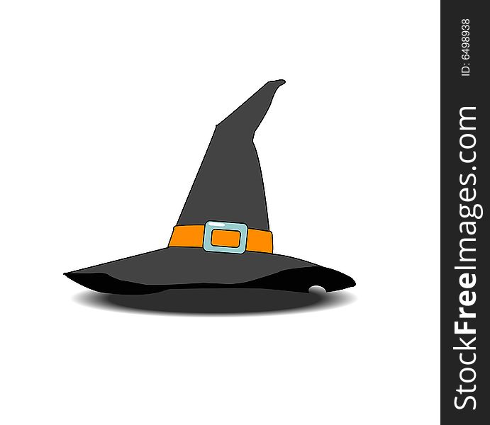 Sorceress's hat on white background