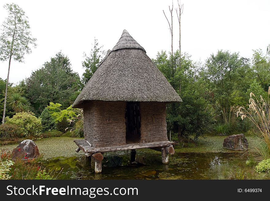 Aincent hut in a marsh in the midlands of ireland. Aincent hut in a marsh in the midlands of ireland