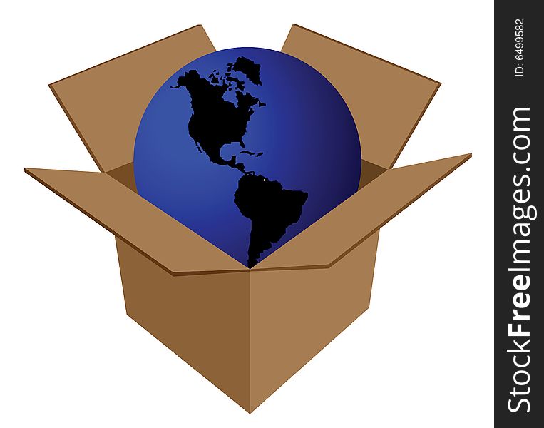 Earth In Cardboard Box