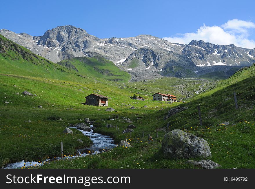 Lovely panorama in the alps in switzerland. Lovely panorama in the alps in switzerland