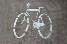 Bicycle Track Sign Stock Photo